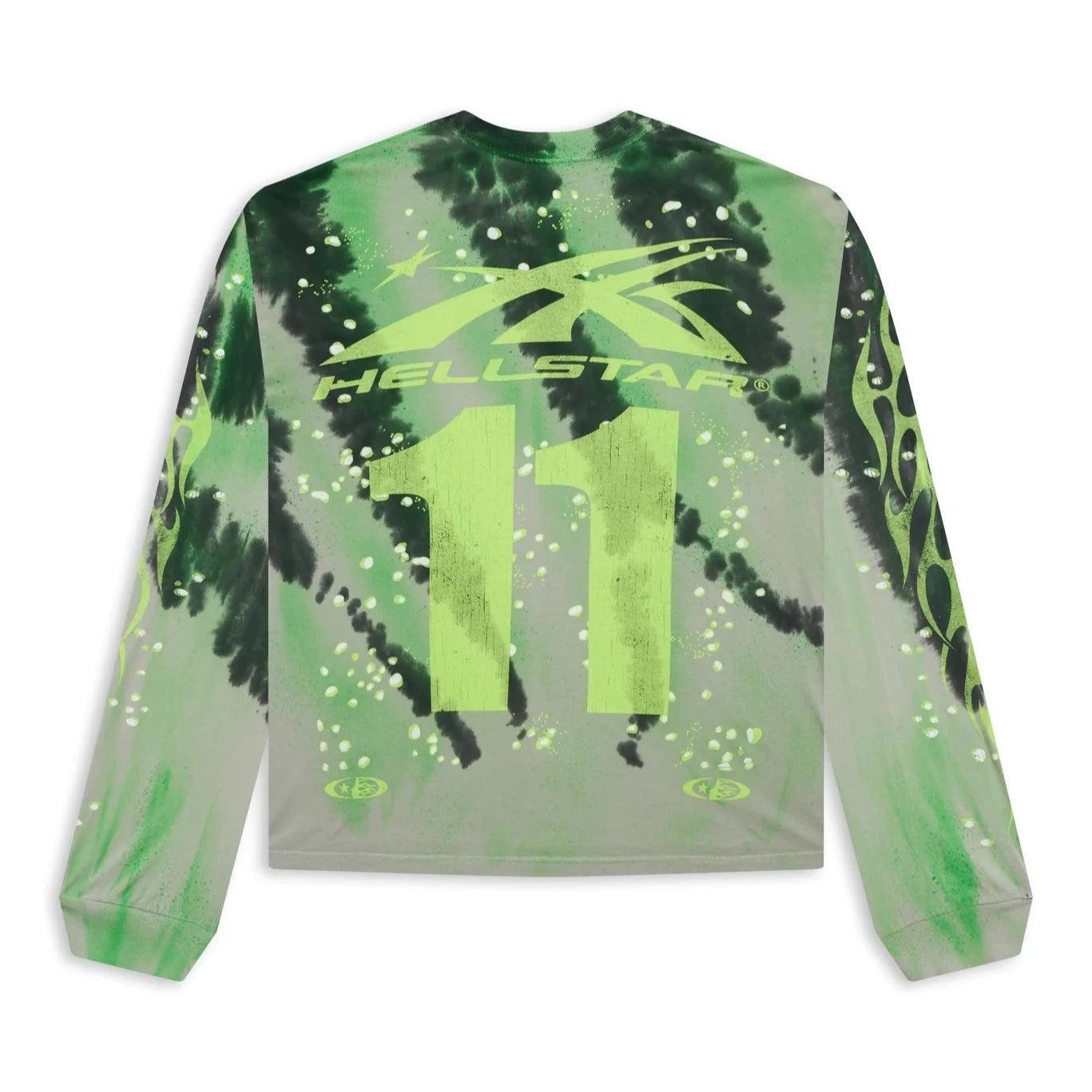 Hellstar Tye-Dye Moto Longsleeve Tee Green