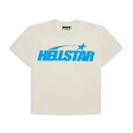 Hellstar Studios Classic Gel T-Shirt Beige & Light Blue - Image 1