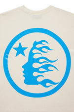 Hellstar Studios Classic Gel T-Shirt Beige & Light Blue - Image 3
