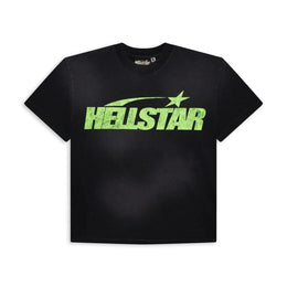 Hellstar Studios T-shirt Classica con Stampa Crepata Nero e Verde