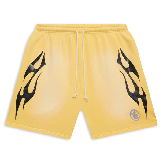 Hellstar Studios Flame Shorts Yellow