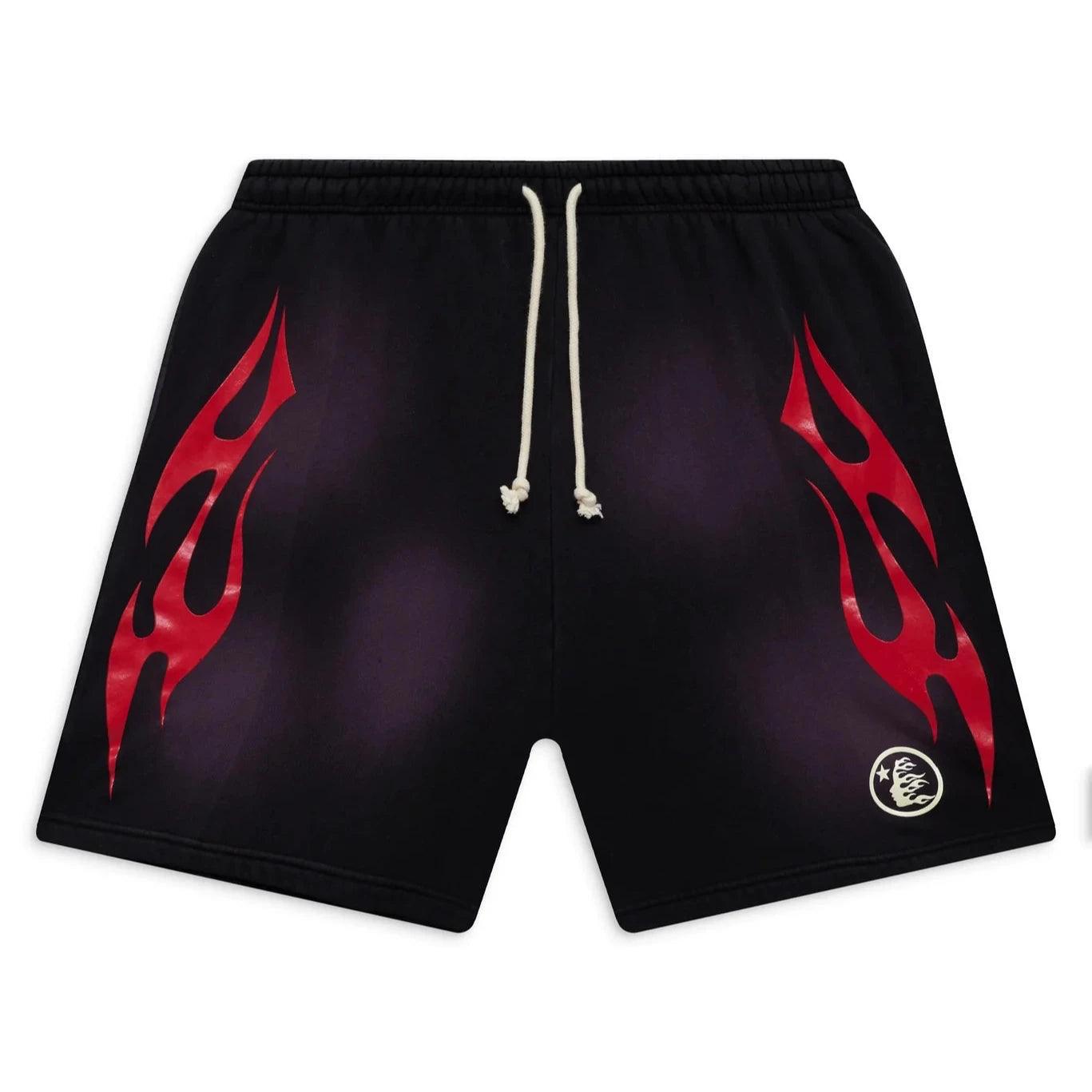 Hellstar Studios Flame Shorts Black & Red