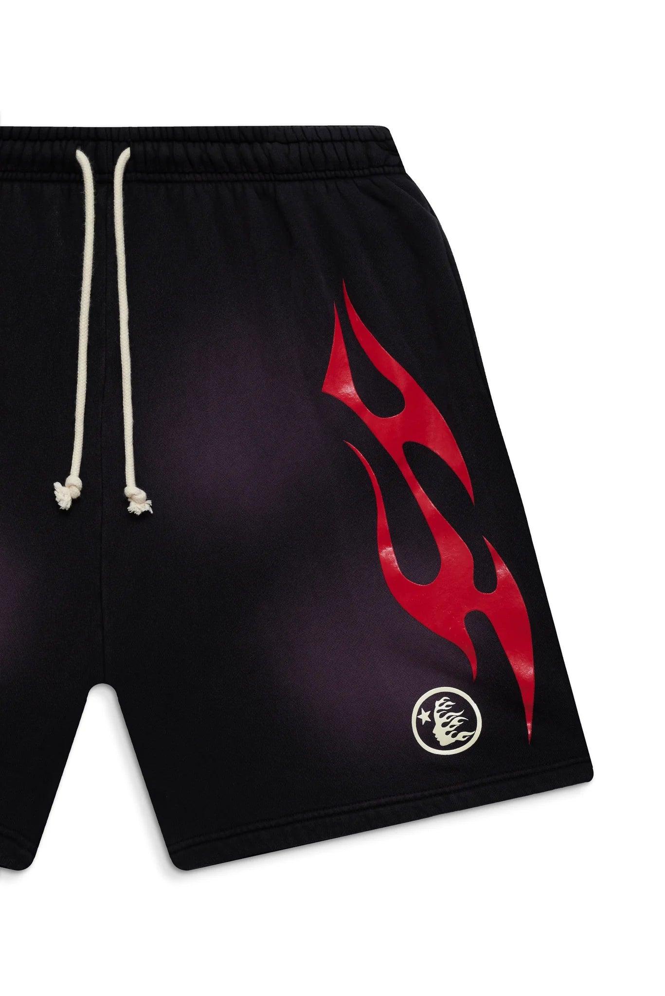 Hellstar Studios Flame Shorts Black & Red