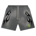 Hellstar Studios Shorts a Fiamma Grigio e Verde