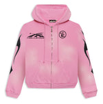 Hellstar Sports Flame Zip-Up Hoodie Pink (Valentine's Day) - Image 1