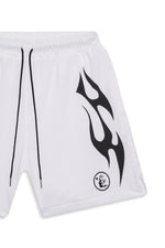 Hellstar Flame Mesh Shorts White - Image 3