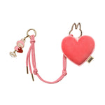 Heart-shaped pink pouch with a keychain on a white background - Image 5