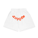 Sp5der OG Web V2 Sweatshort White Orange - Image 1