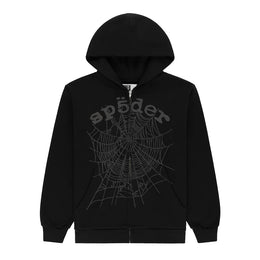 Sp5der OG Web V2 Phantom Reißverschluss-Hoodie Schwarz