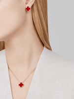 Van Cleef & Arpels Vintage Alhambra pendant 18K yellow gold, Carnelian - Image 4