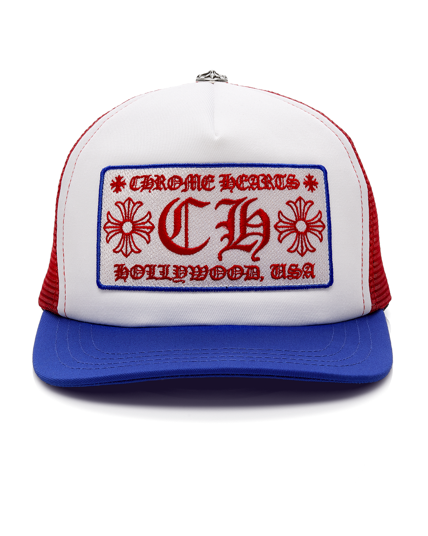 Chrome Hearts CH Hollywood USA Trucker Hat Red, White & Blue