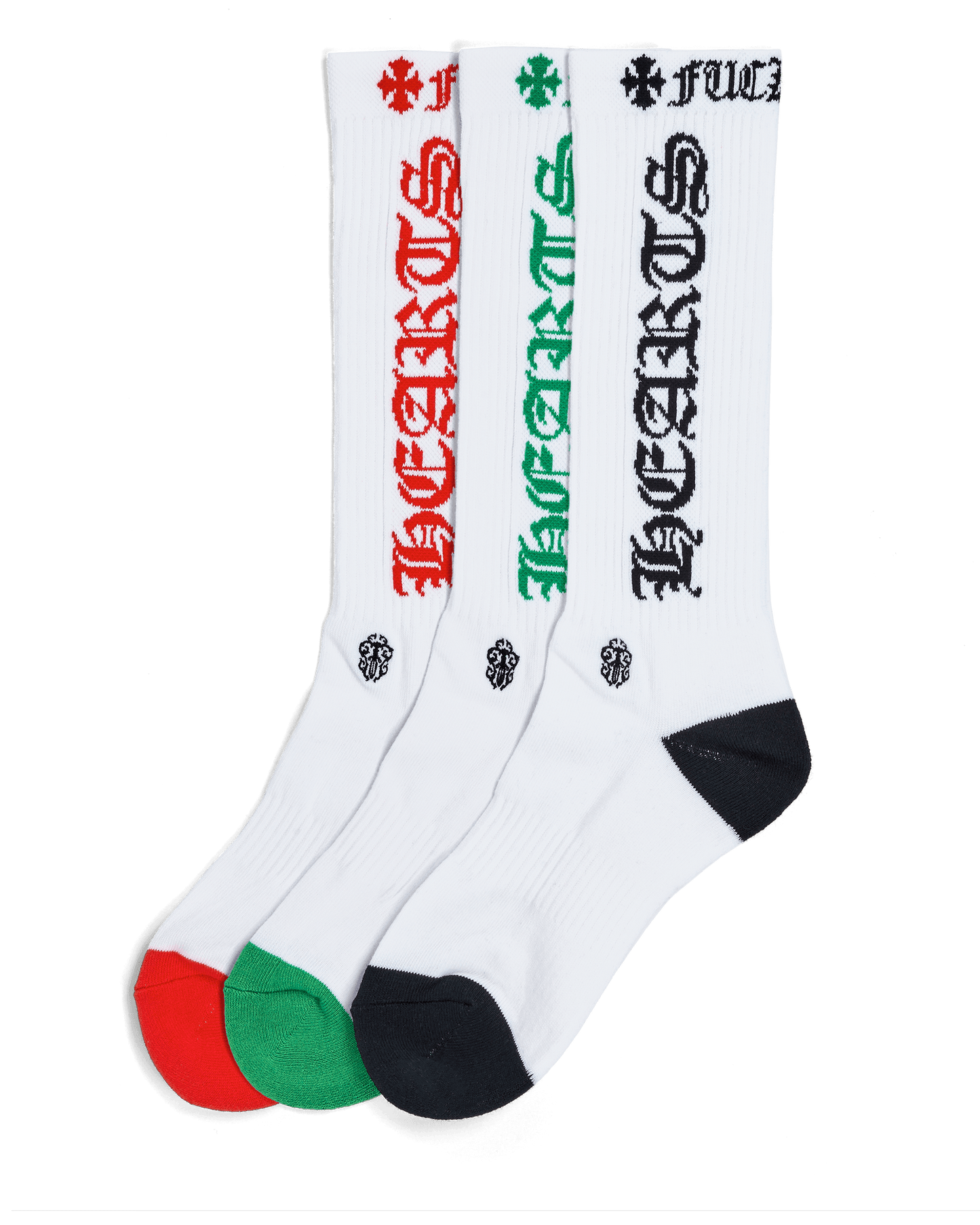 Chrome Hearts 3 Pack CH Logo Socks White