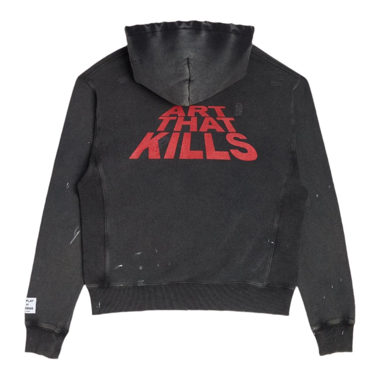 Gallery Dept. ATK Distressed Logo Hoodie Faded Black