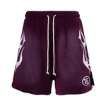 Hellstar Flame Shorts Purple Brown - Image 1