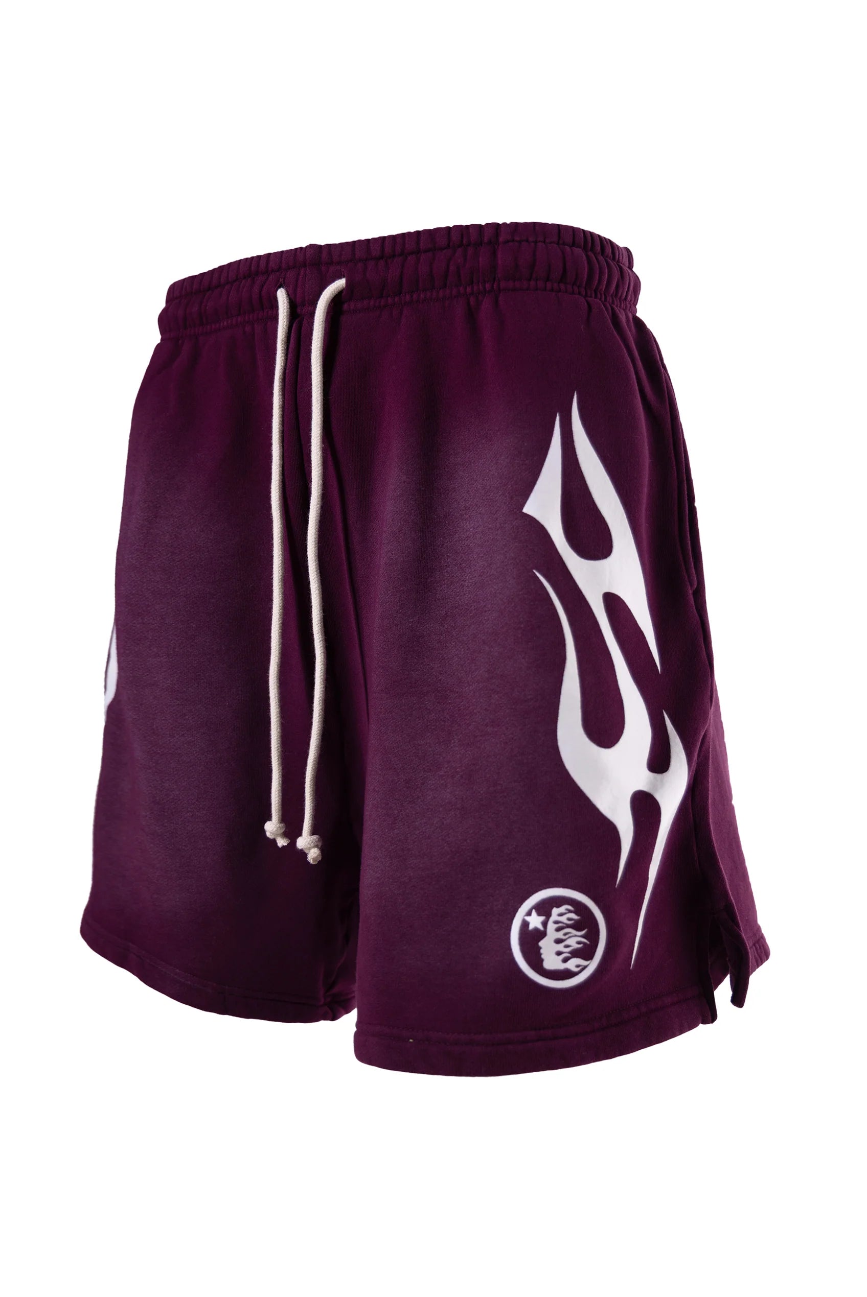 Hellstar Flame Shorts Purple Brown