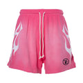 Hellstar Flammen-Shorts in Rosa und Weiß