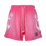 Hellstar Flame Shorts Pink & White - Image 1