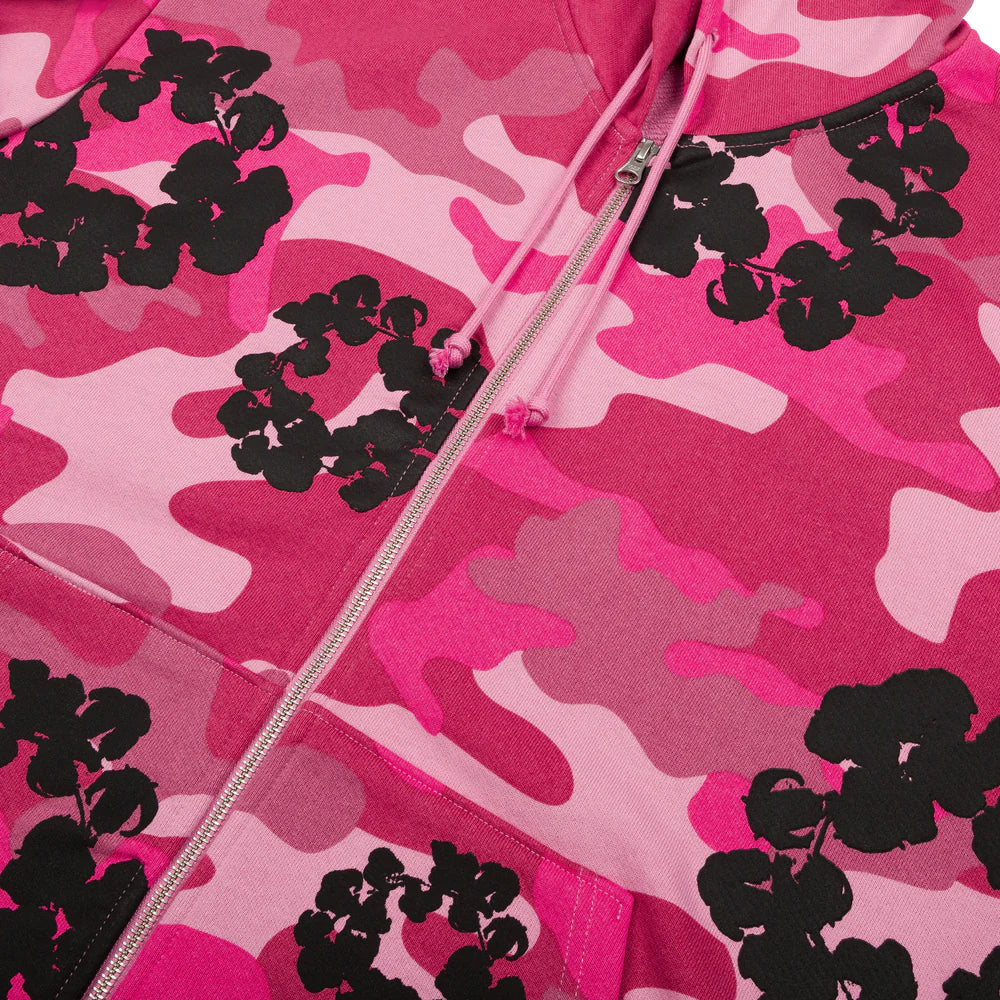 Denim Tears Pink Camo Cotton Wreath Zip Hoodie