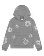 Denim Tears Cashmere Swarovski Cotton Wreath Zip Hoodie Grey - Image 1