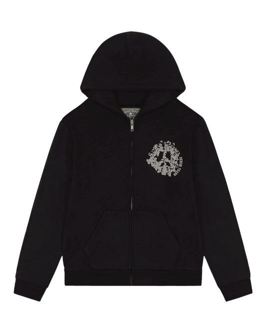 Denim Tears University Zip Hoodie Black