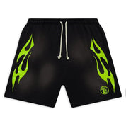 Hellstar Studios Flame Shorts Green