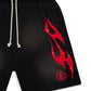 Hellstar Studios Flame Shorts Black & Double Red