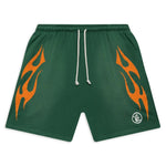 Hellstar Studios Flame Shorts Green - Image 1