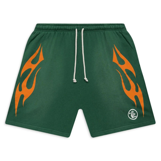 Hellstar Studios Flame Shorts Green