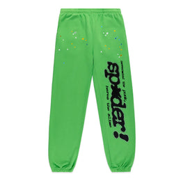 Sp5der Punk V2 Pantaloni della tuta con strass verde brillante