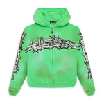 Hellstar Graffiti Zip-Up Hoodie Green - Image 1