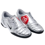 Silver sports shoes with a red heart and number 90 on a white background - Image 2