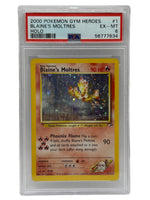 2000 Pokémon Gym Heroes Blaine's Moltres Holo 1/132 PSA 6 EX - MT - Image 1