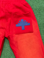 Vertabrae C-2 Sweat Pants Washed (Red & Blue) - Image 5