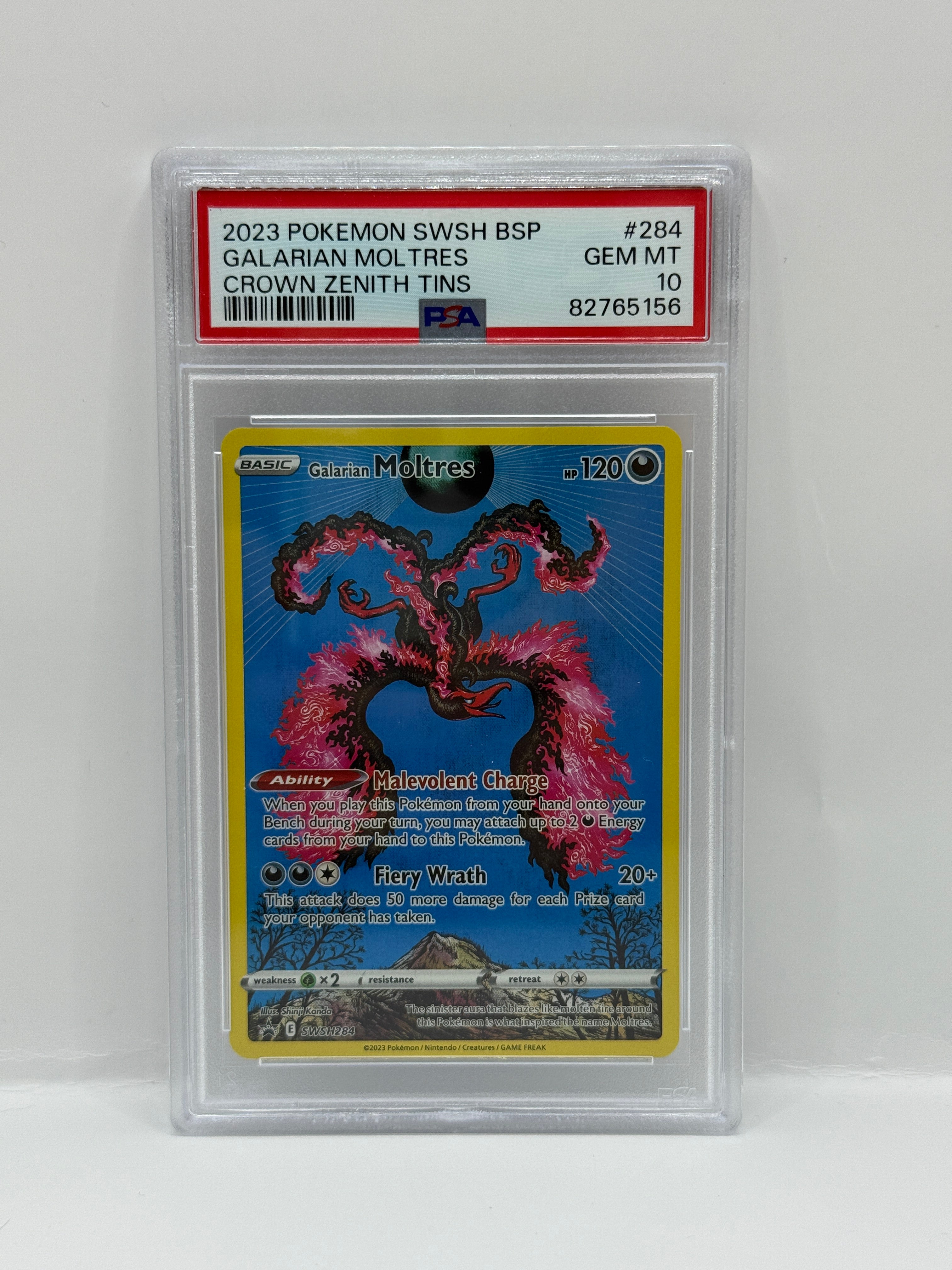 2023 Pokémon Galarian Moltres Crown Zenith Tins BSP SWSH284 PSA 10 GEM MINT