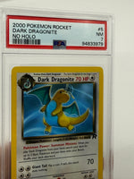 2000 Pokémon Rocket Dark Dragonite ERROR No Holo 5/82 PSA 7 NEAR MINT - Image 3