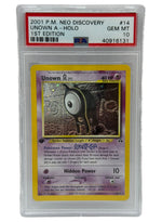 2001 Pokémon Neo Discovery 1st Edition Unown A Holo 14/75 PSA 10 GEM MINT - Image 1