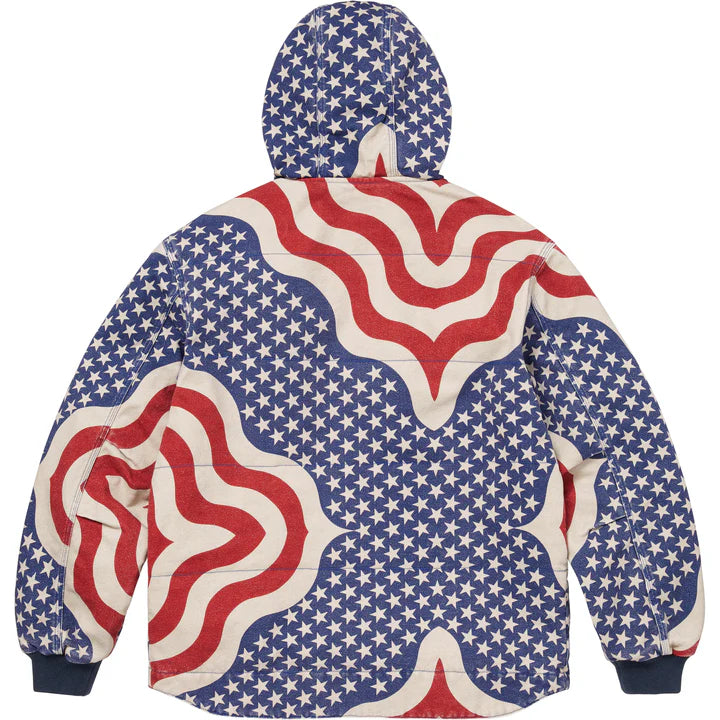 Supreme Flag Quilted Hooded Work Jacket Multicolor USA