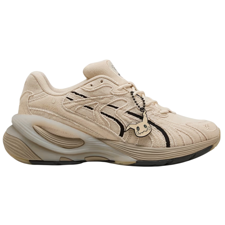 Beige sneaker with white sole on a white background