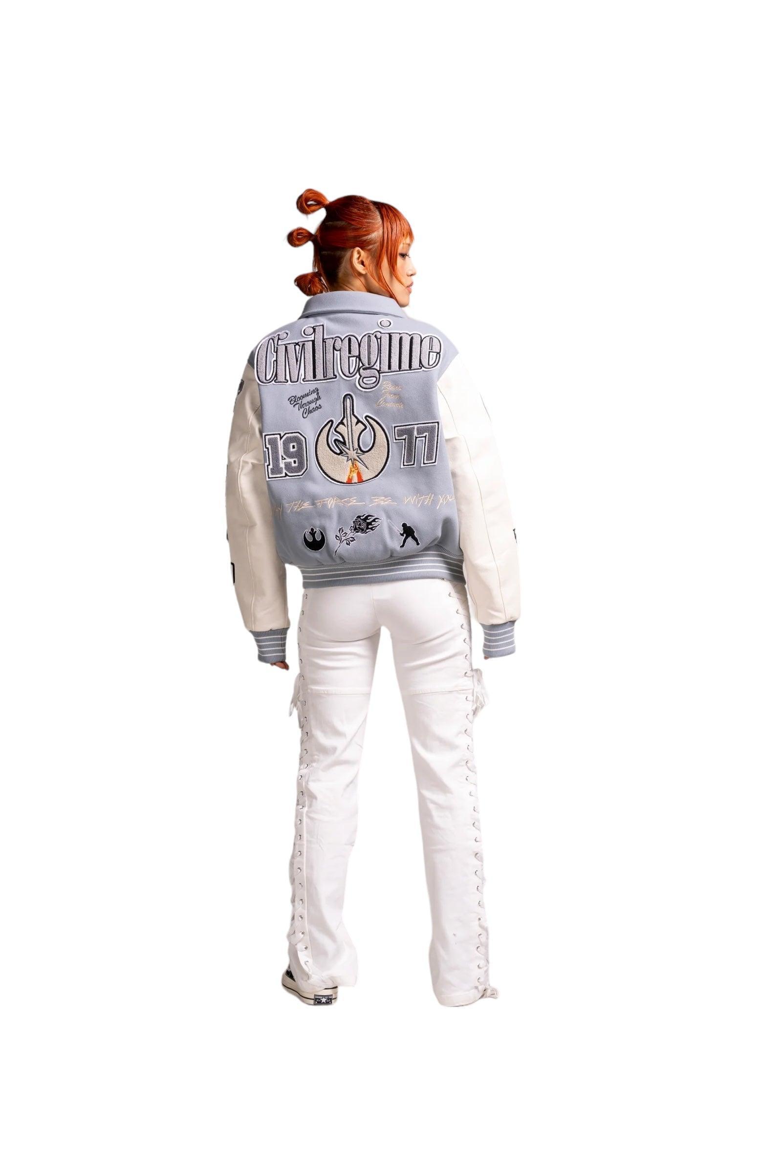 Star Wars x Civil Regime Rebellion Letterman Jacket Gray