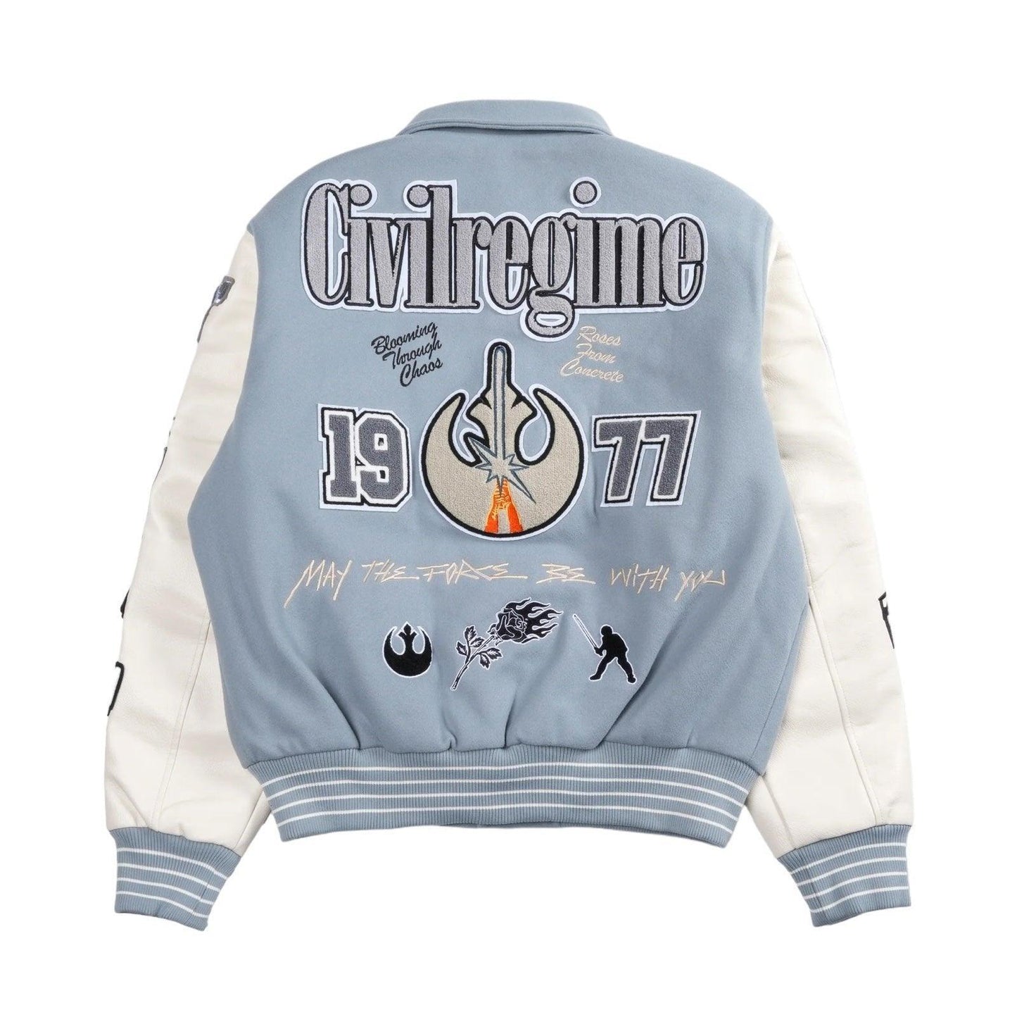 Star Wars x Civil Regime Rebellion Letterman Jacket Gray Natural