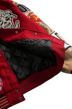 Star Wars x Civil Regime Rebellion Letterman Jacket Deep Red & Sand - Image 4