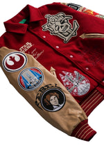 Star Wars x Civil Regime Rebellion Letterman Jacket Deep Red & Sand - Image 5