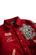 Star Wars x Civil Regime Rebellion Letterman Jacket Deep Red & Sand - Image 7