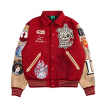 Star Wars x Civil Regime Rebellion Letterman Jacket Deep Red & Sand - Image 1