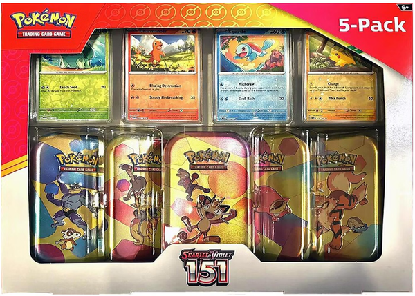 Pokémon TCG: Scarlet & Violet 151 Costco 5 Mini Tin Bundle (Tin Art Mary Vary)