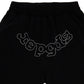 Sp5der OG Logo Embroidered Sweatshort Black