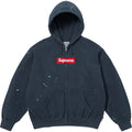 Supreme MM6 Maison Margiela Box-Logo Kapuzen-Sweatshirt mit Reißverschluss Marineblau