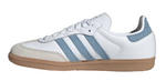 White sneaker with blue stripes on a white background - Image 4