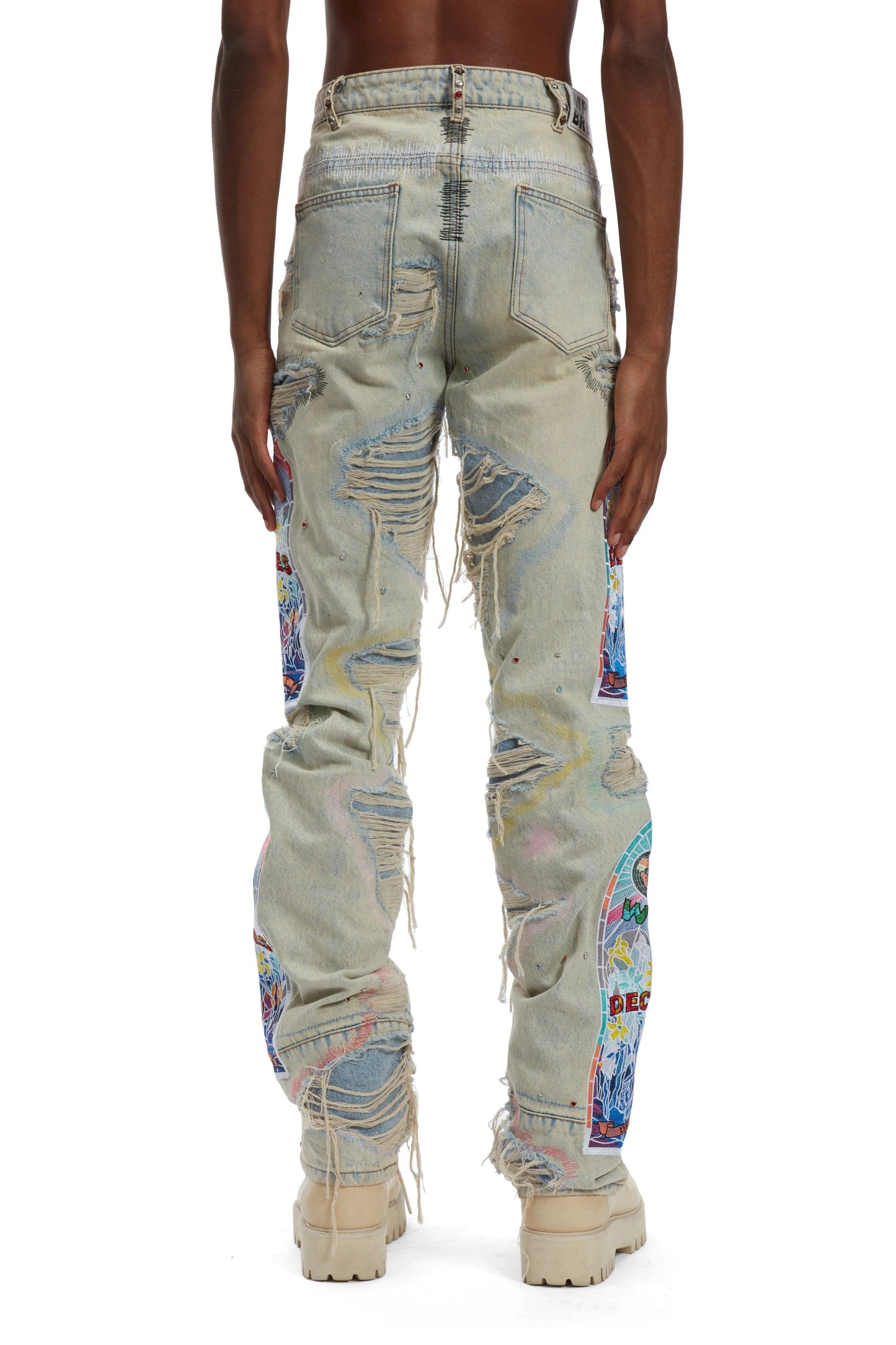 Who Decides War Stud Distressed Denim Jeans