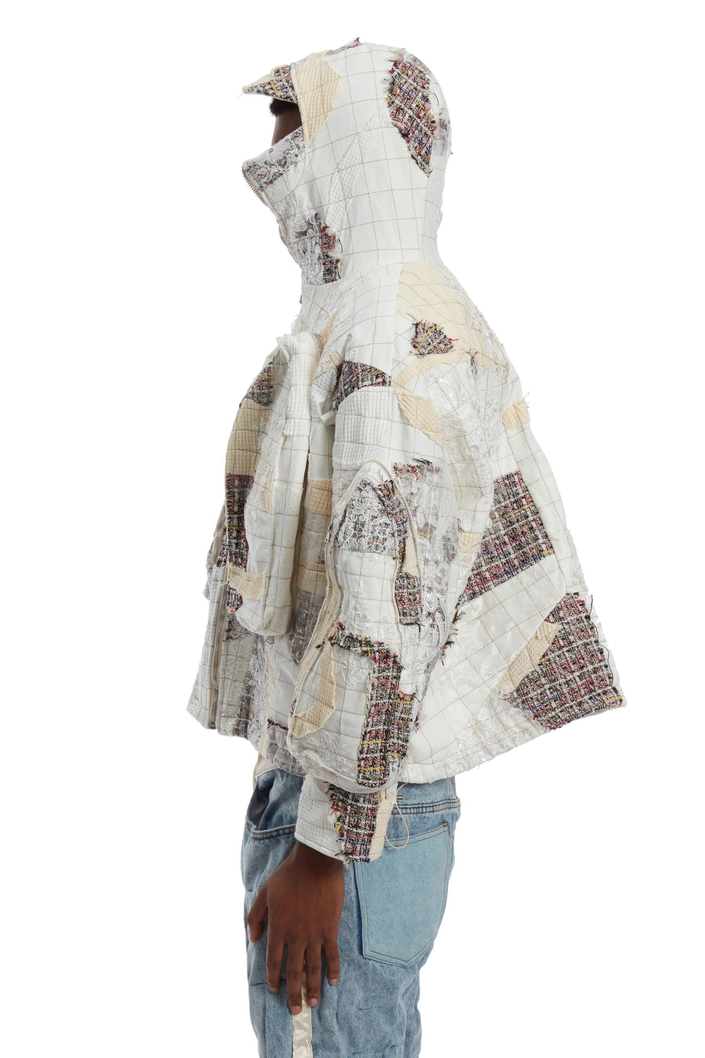 Who Decides War Tweed Patchwork Window Coat